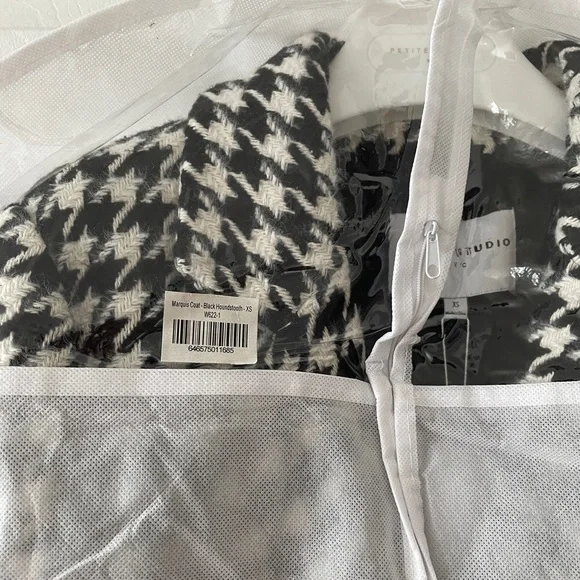 Petite Studio Black/white Plaid Long Coat Size XS - Picture 8 of 10